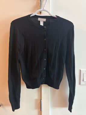 H&M Classic Black Button-Front Cardigan